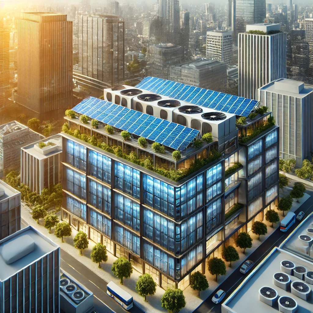 industrial solar AC installation